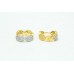 Fashion Hoop Huggies Bali Earrings yellow Gold Plated white Zircon Stones
